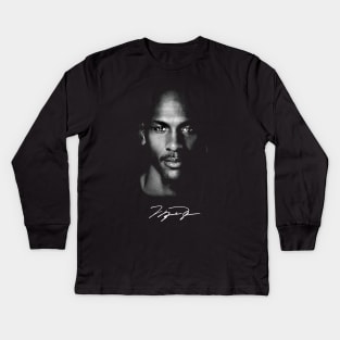 MJ - THE GREATEST OF ALL TIME !!! With His Signature Kids Long Sleeve T-Shirt